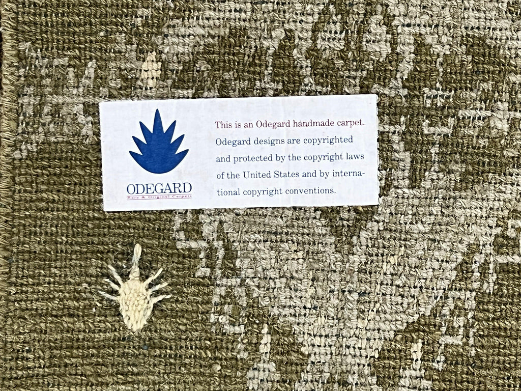 Tibetan Rug 12x15, Wool Hand Knotted Carpet, Odegard Rug, Birds, Olive Green, 12 x 15 Oversized Handmade Contemporary Area Rug, Extra Large