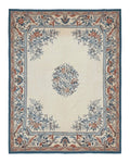 Ivory Needlepoint Rug 8x10, Wool Handmade Carpet