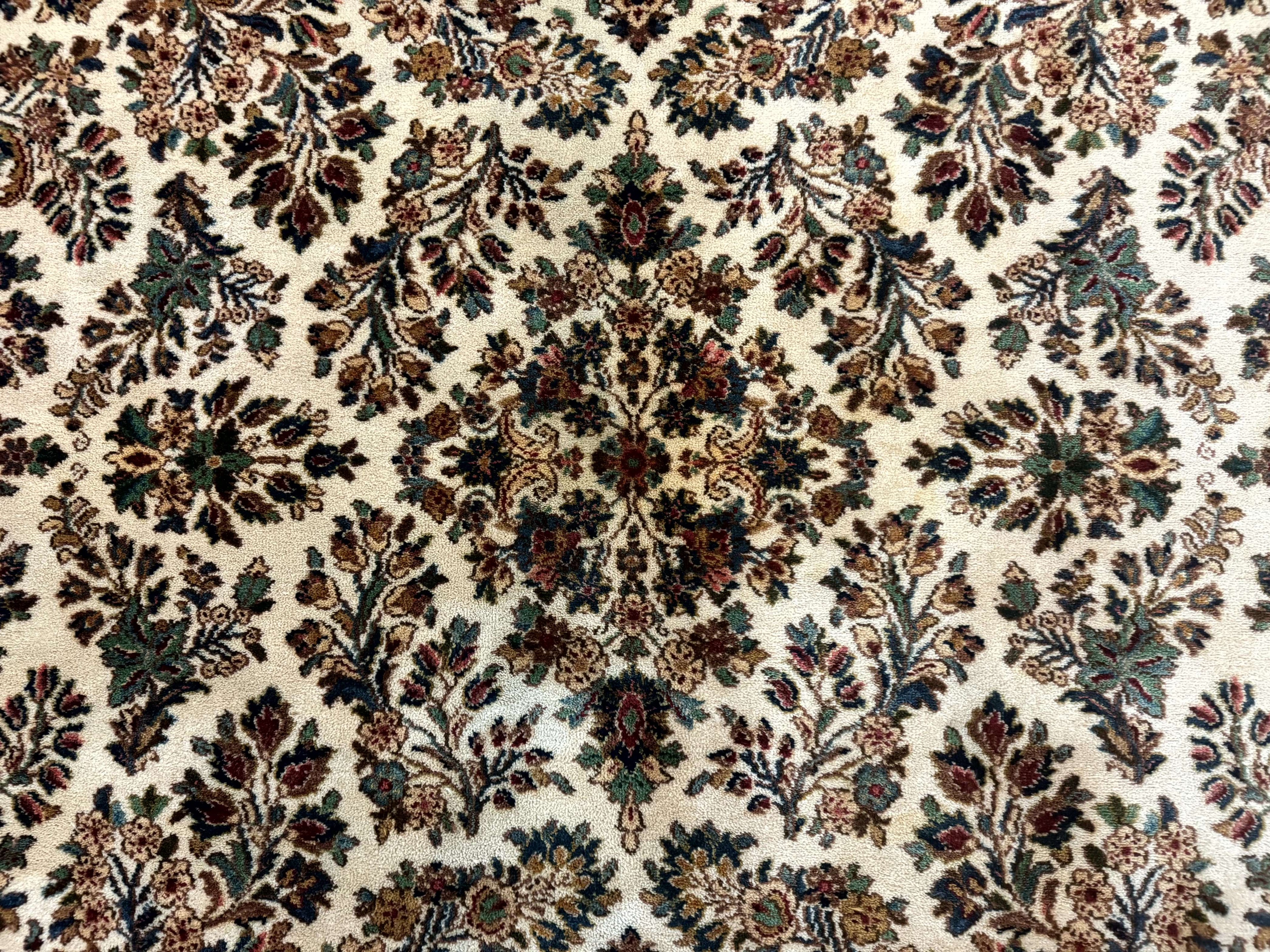 8.8 x 12 Karastan Ivory Sarouk Rug #760, Wool Pile, Vintage, Original 700 Series