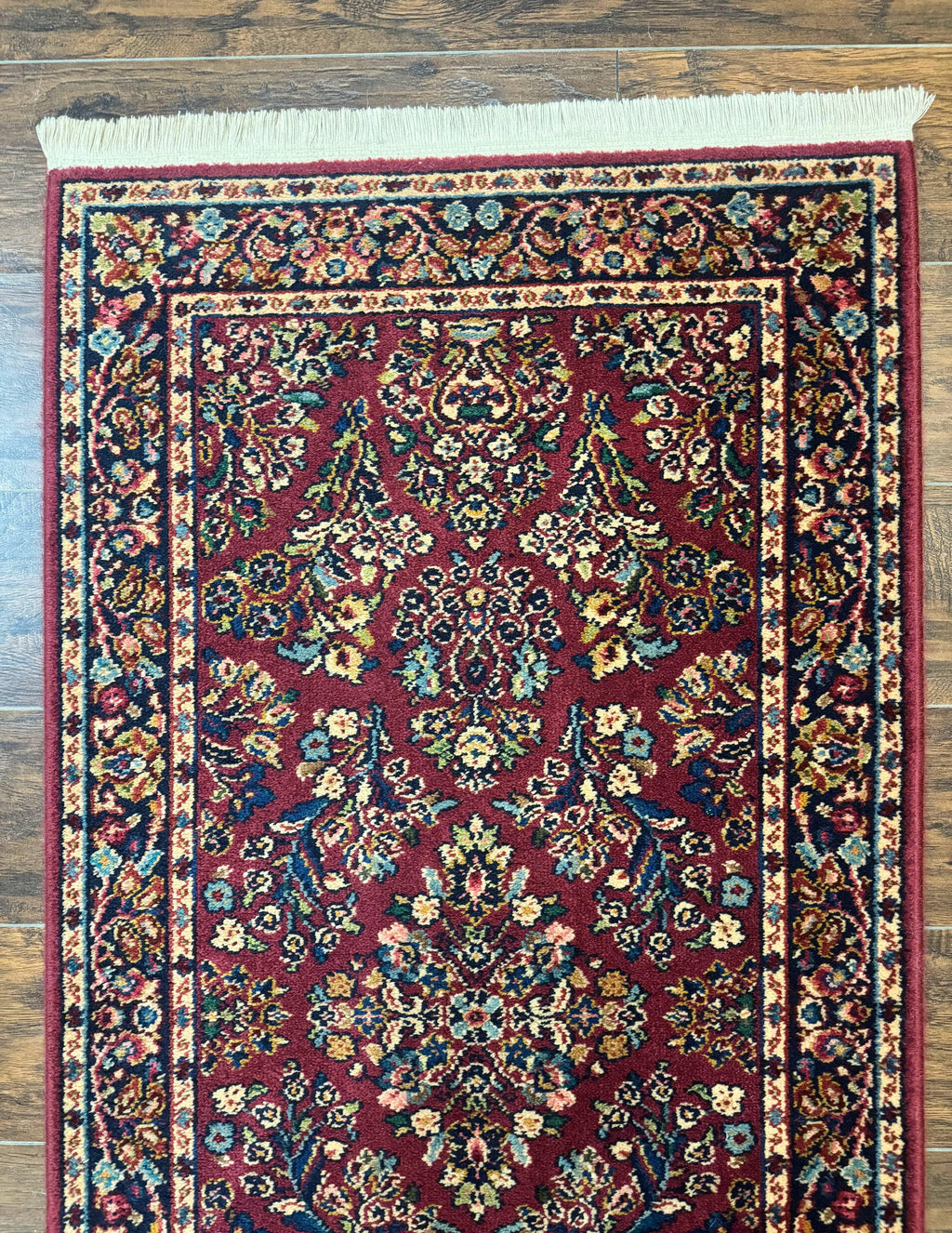 Karastan Runner Rug 2.6 x 8.6, Red Sarouk #785, Original 700 Series, Wool Karastan Runner Rug, Rare