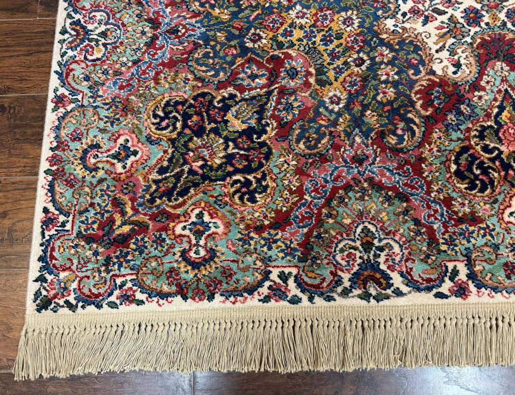 Karastan Rug #742 Floral Kirman 8.8 x 12, Wool Pile, Vintage Original Series, Rare
