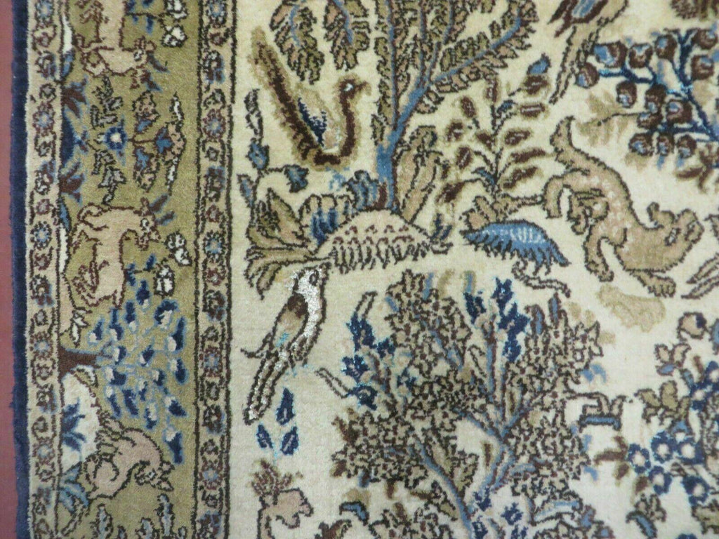 4' X 6 Handmade India Oriental Fine Pictorial Tree Of Life Wool Silk Rug Wow