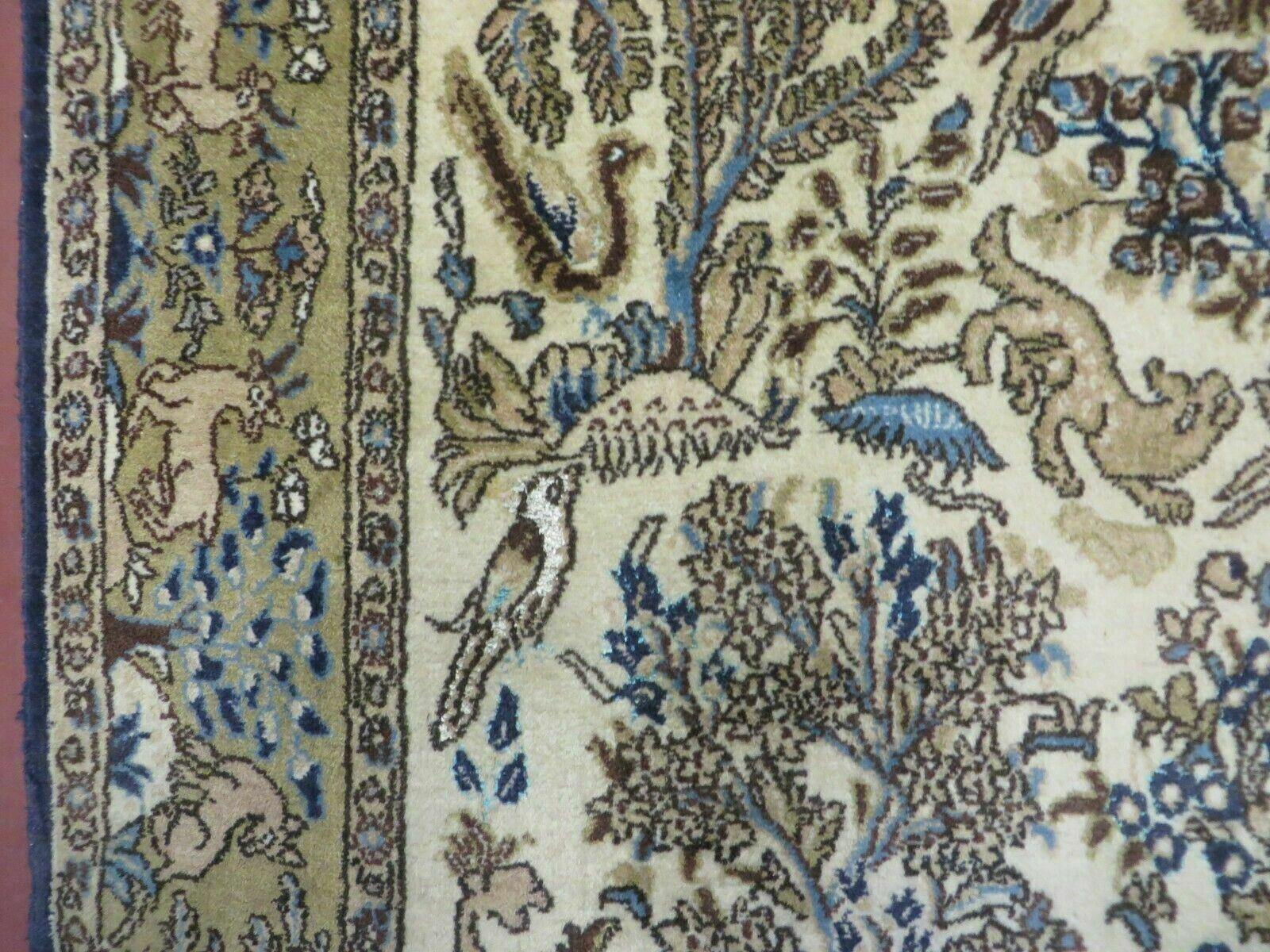 4' X 6 Handmade India Oriental Fine Pictorial Tree Of Life Wool Silk Rug Wow