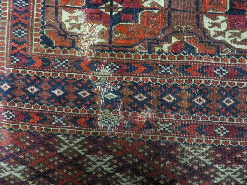 6' X 10' Antique Handmade Bokhara Turkoman Yamud Wool Rug Carpet NICE # 61