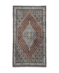 Persian Bidjar Rug 5x10, Wool Hand Knotted Vintage Carpet, Highly Detailed, Mahi Herati Pattern, 5 x 10 Oriental Rug