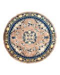 Antique Round Chinese Wool Rug 8x8, Chinese Peking Carpet, Asian Oriental Carpet 8 x 8 ft, Chinese Art Deco Rug, Nichols Rug
