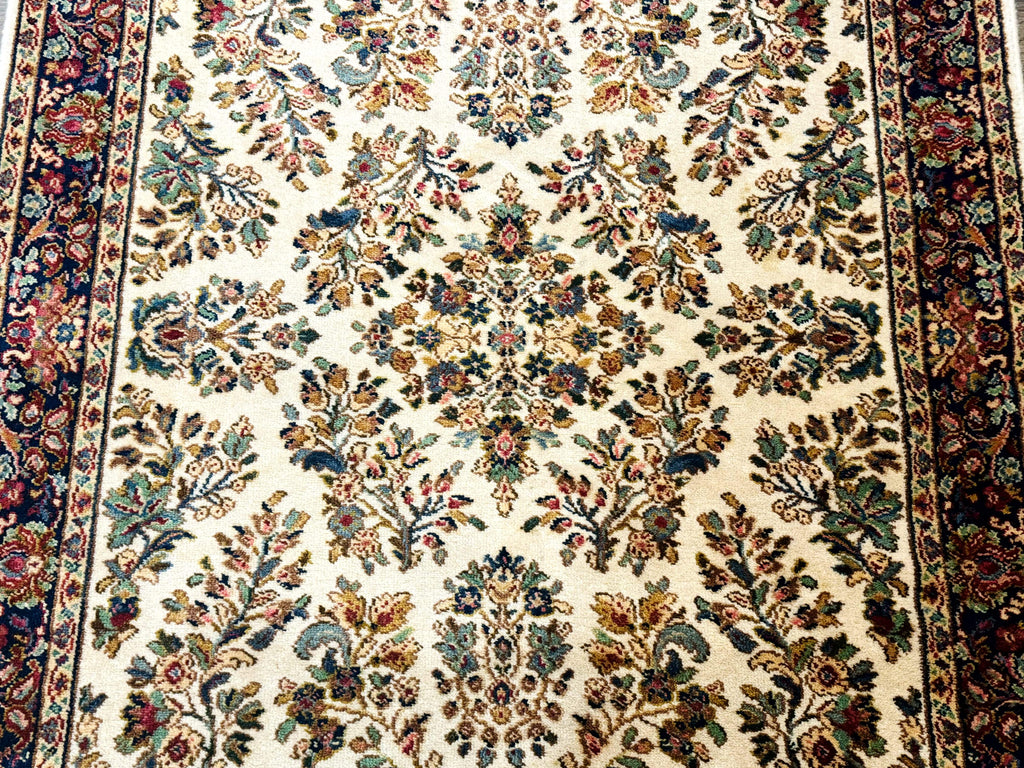 4x6 Karastan Rug Ivory Sarouk #760, Wool Vintage Original 700 Series