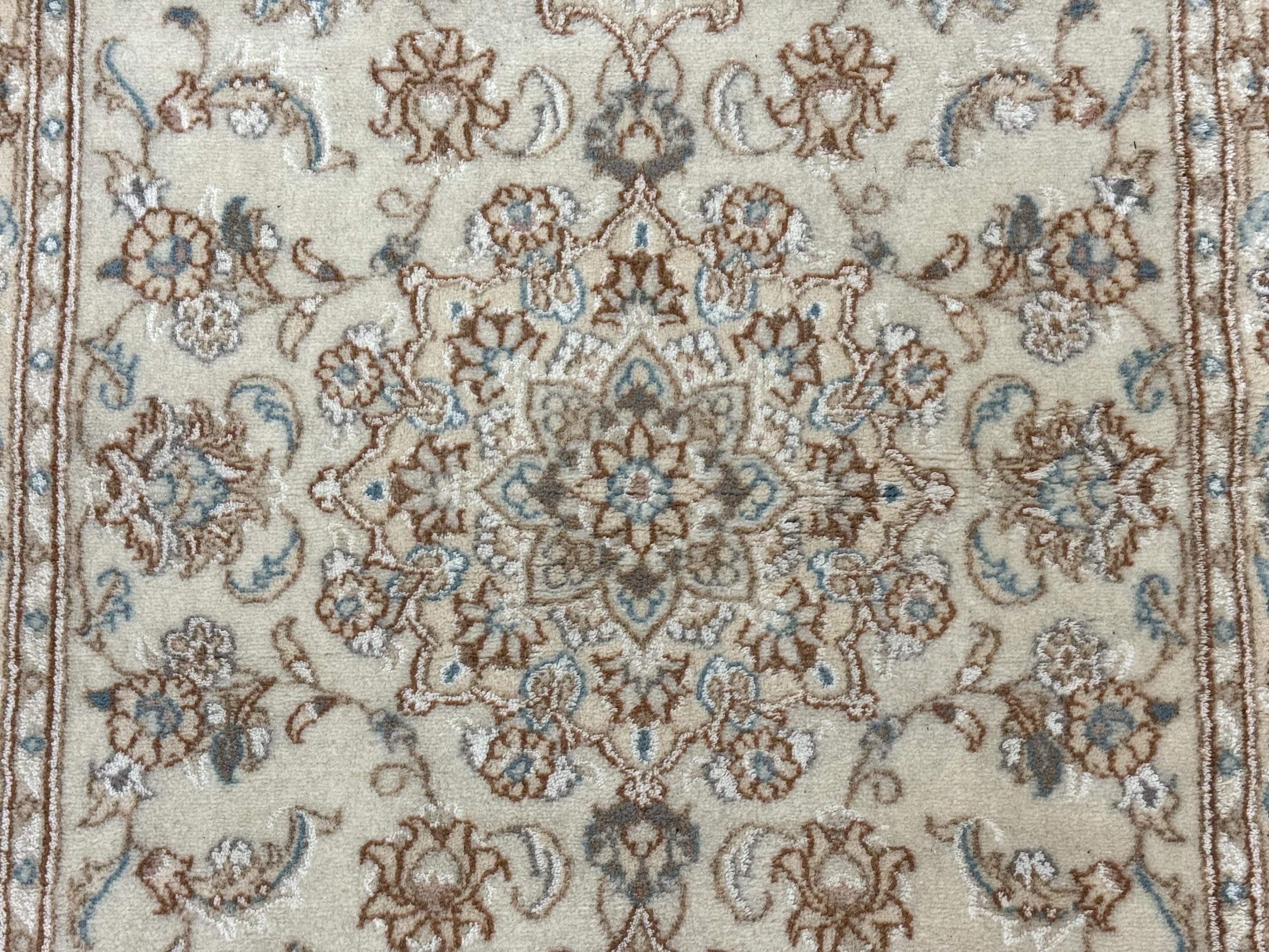 Small Persian Tabriz Rug 2.6 x 3.8, Vintage, Wool and Silk Highlights, Fine 225 KPSI