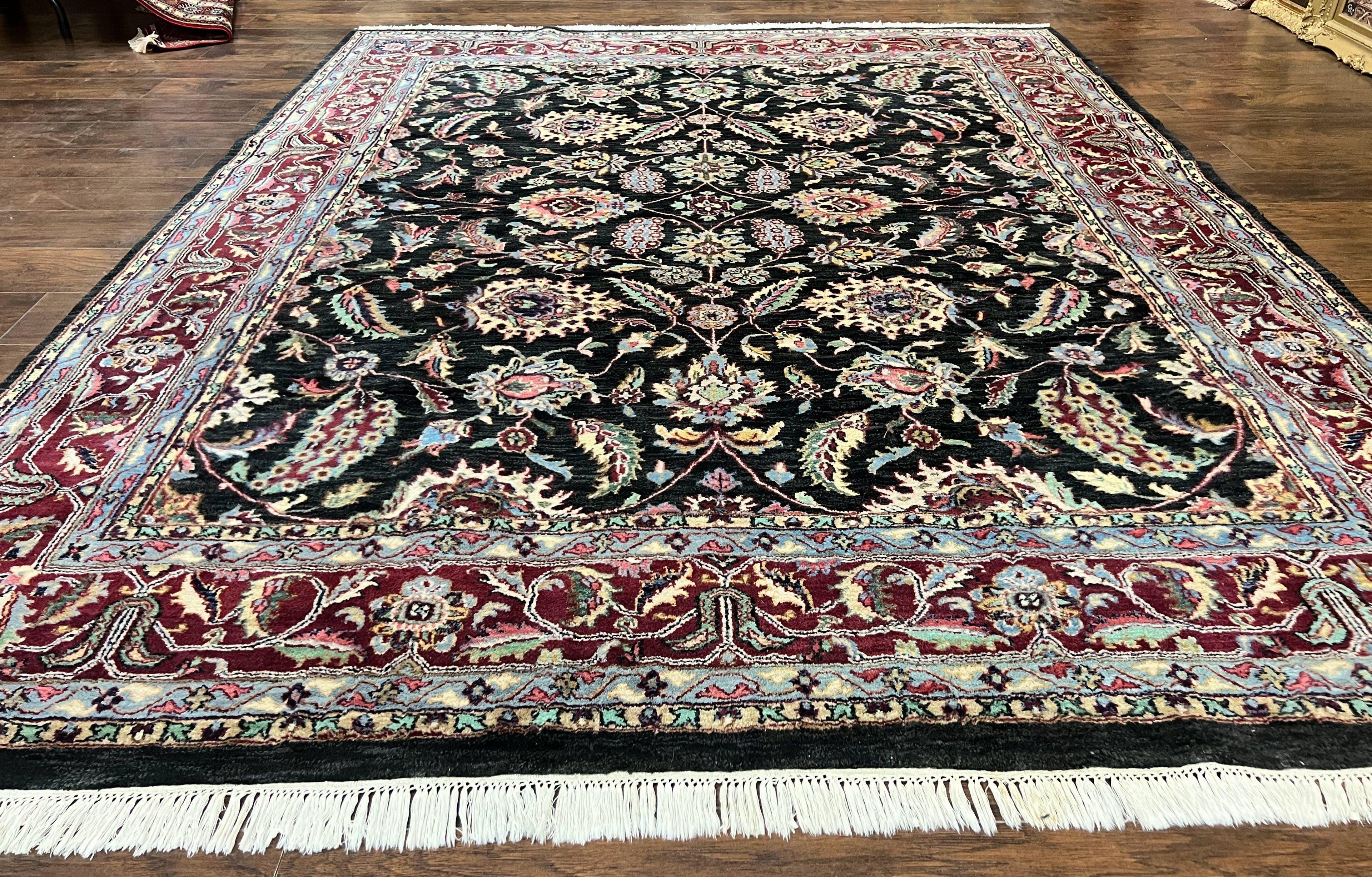Indo Persian Rug 8x10, Nourison Carpet, Floral, Hand Knotted Vintage Wool Rug