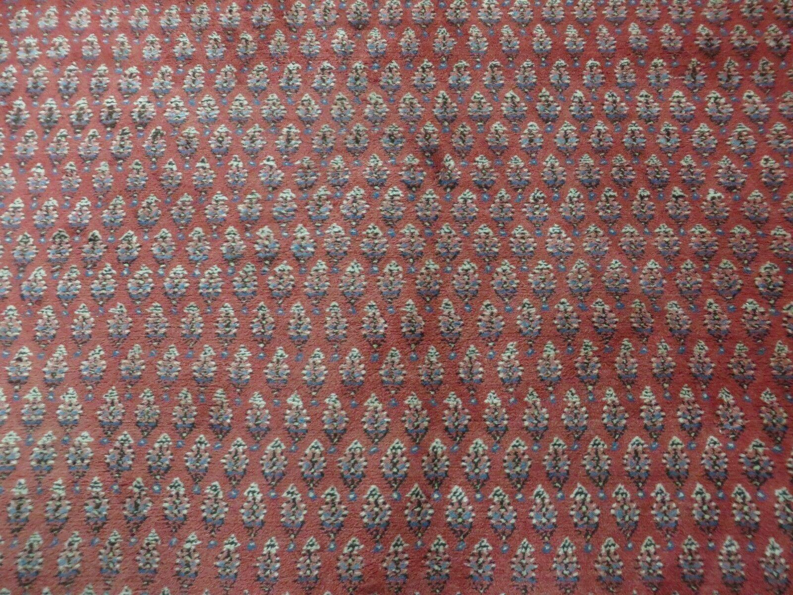 7' X 9' Vintage India Oriental Paisley Handmade Wool Rug Red Vegetable Dyes