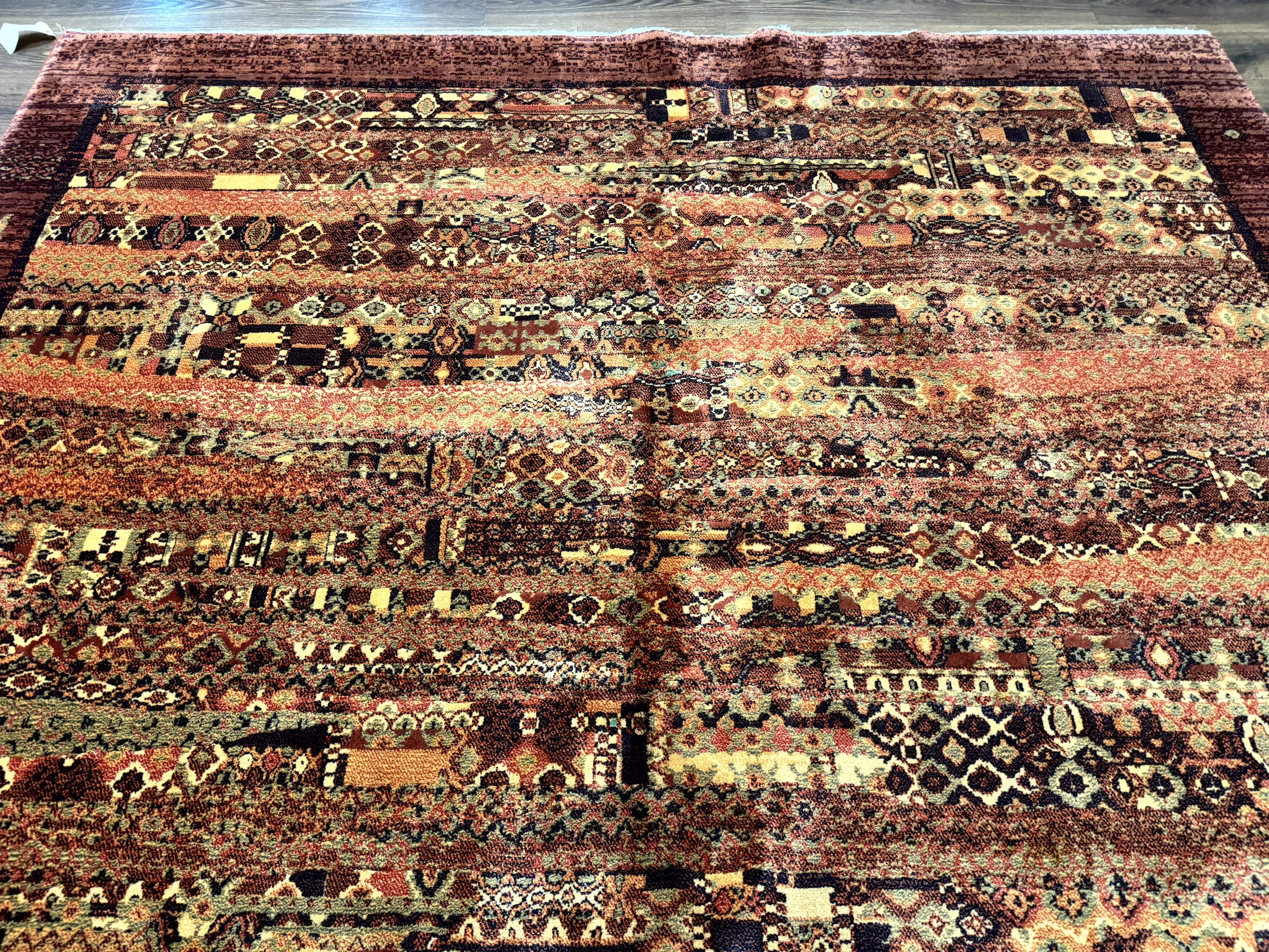 Couristan Rug 8x11 Brown Contemporary Wool Belgium Power Loomed Carpet