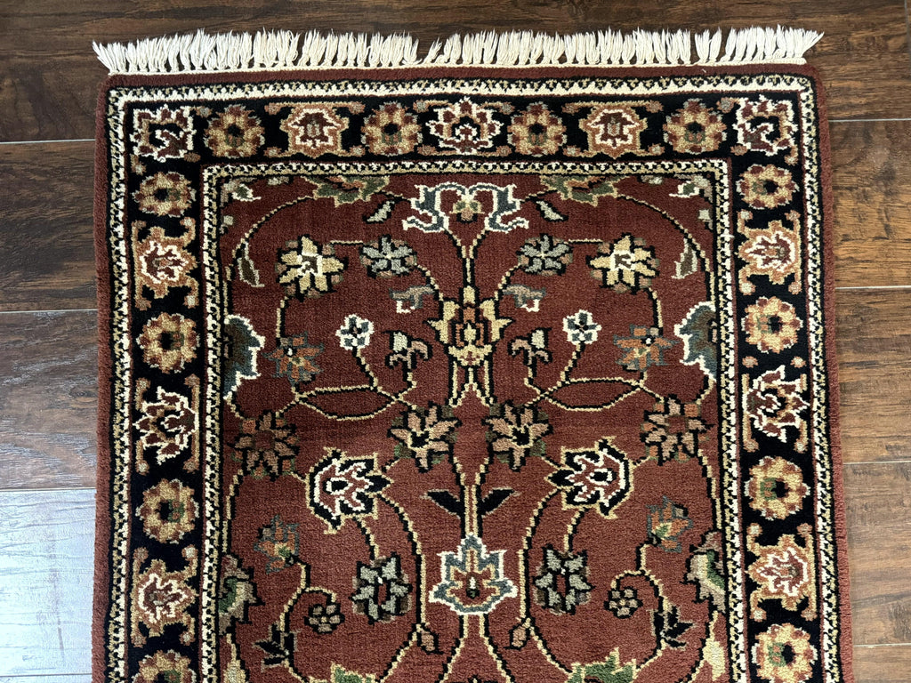 Indo Persian Sarouk Runner Rug 2.8 x 20 ft Runner for Hallway, Long Runner Rug, Handmade