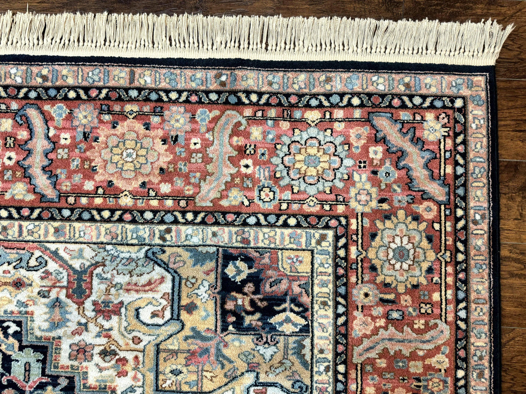 Karastan Navy Heriz #700/701 Rug, 8.8 x 10.6 Karastan Carpet, Wool Pile, Discontinued Vintage Karastan Rug, Original 700 Series, Geometric