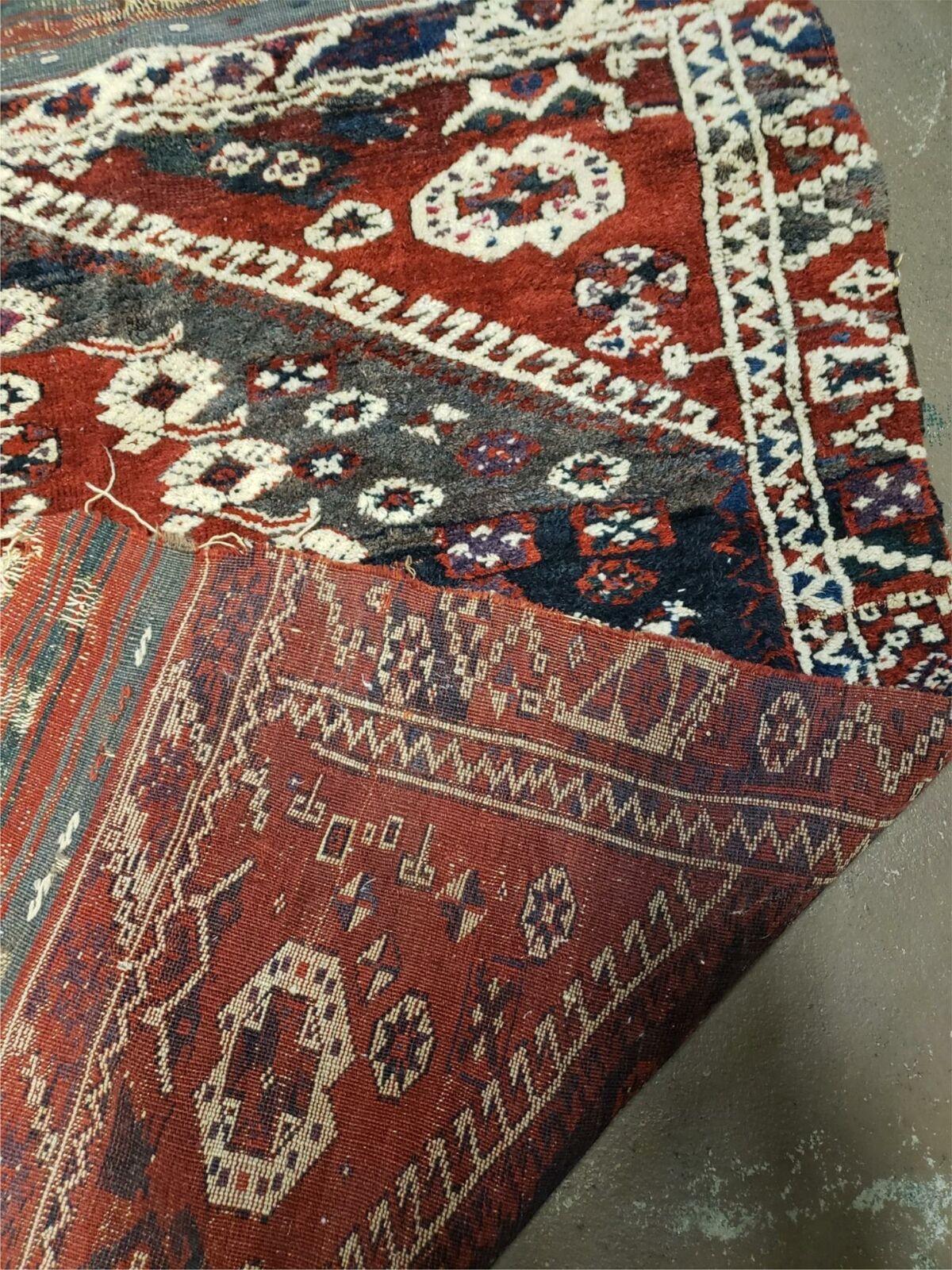 4' X 4' 4" Antique Handmade Turkish Oriental Bergema Wool Veg Dyes Tribal Collectible Rug