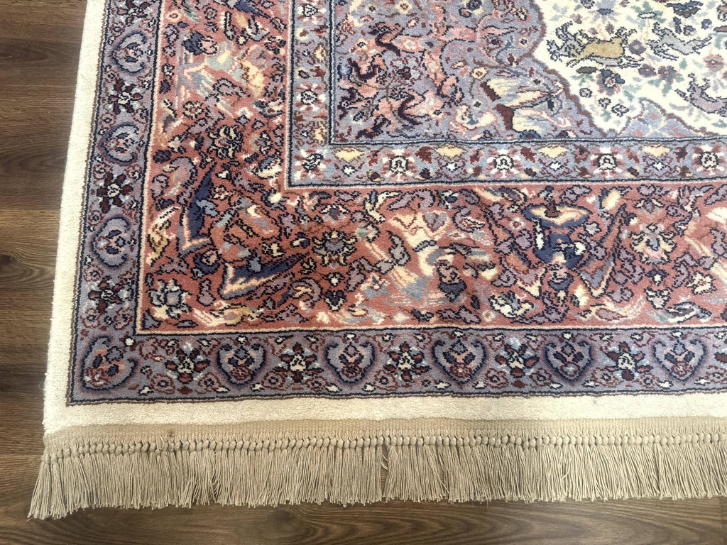 8.8 x 12 Karastan Ivory Hunting Rug #751, Vintage Wool Discontinued Original 700 Series, Rare