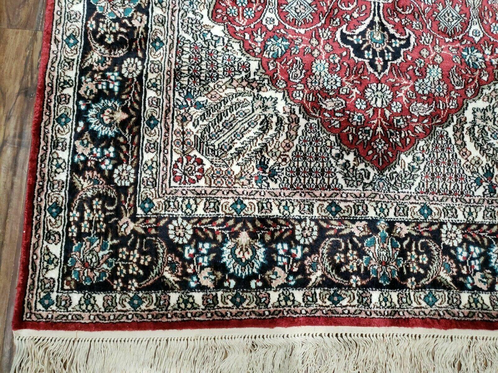 3' X 5' Vintage Fine Handmade India Oriental Kashmir Silk Rug 400 KPSI Wow