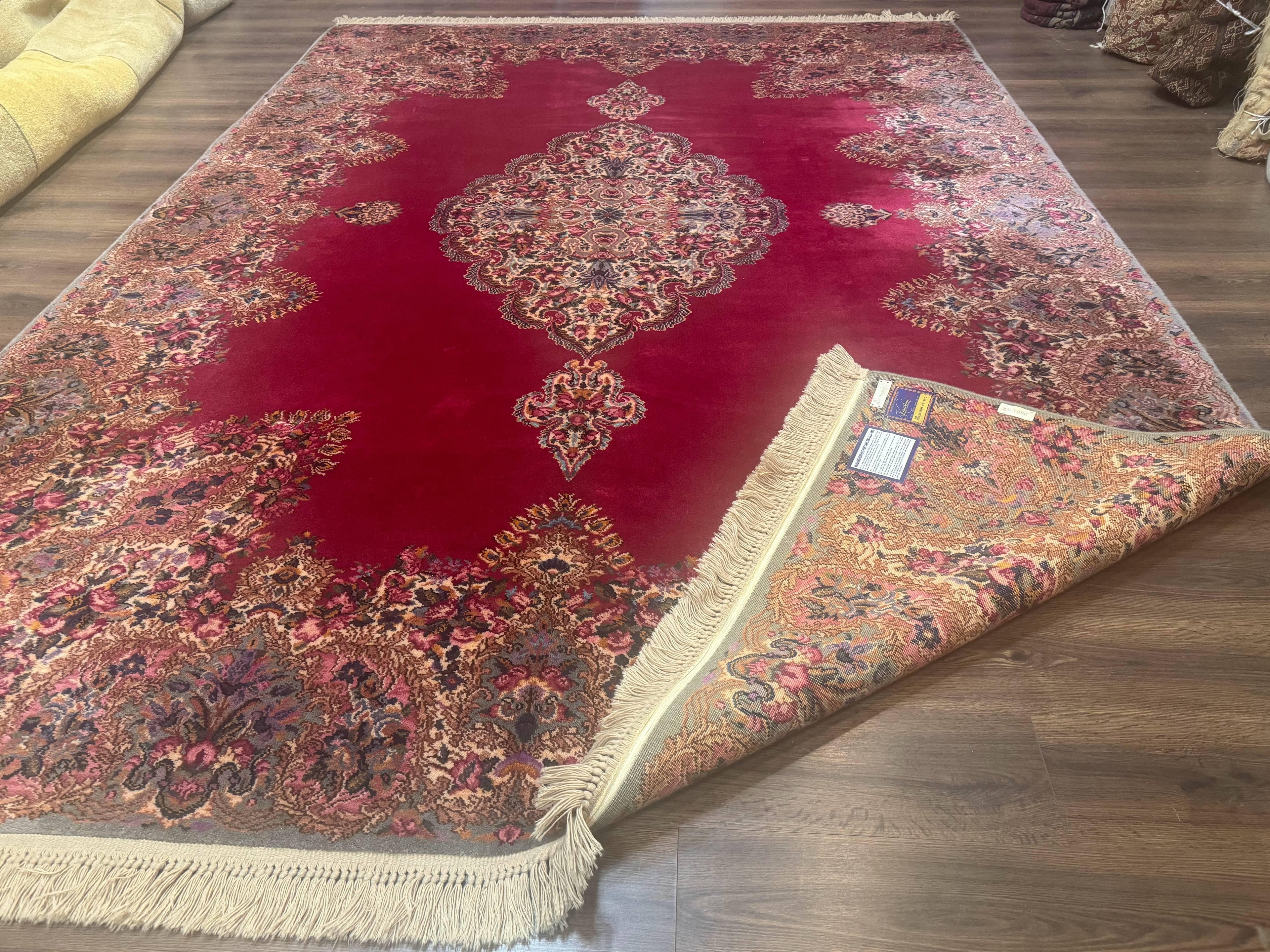Karastan Rug 8.8 x12 Red Kirman #762, Original 700 Series, Vintage Karastan Carpet, Discontinued Karastan Rug, Karastan Wool Area Rug