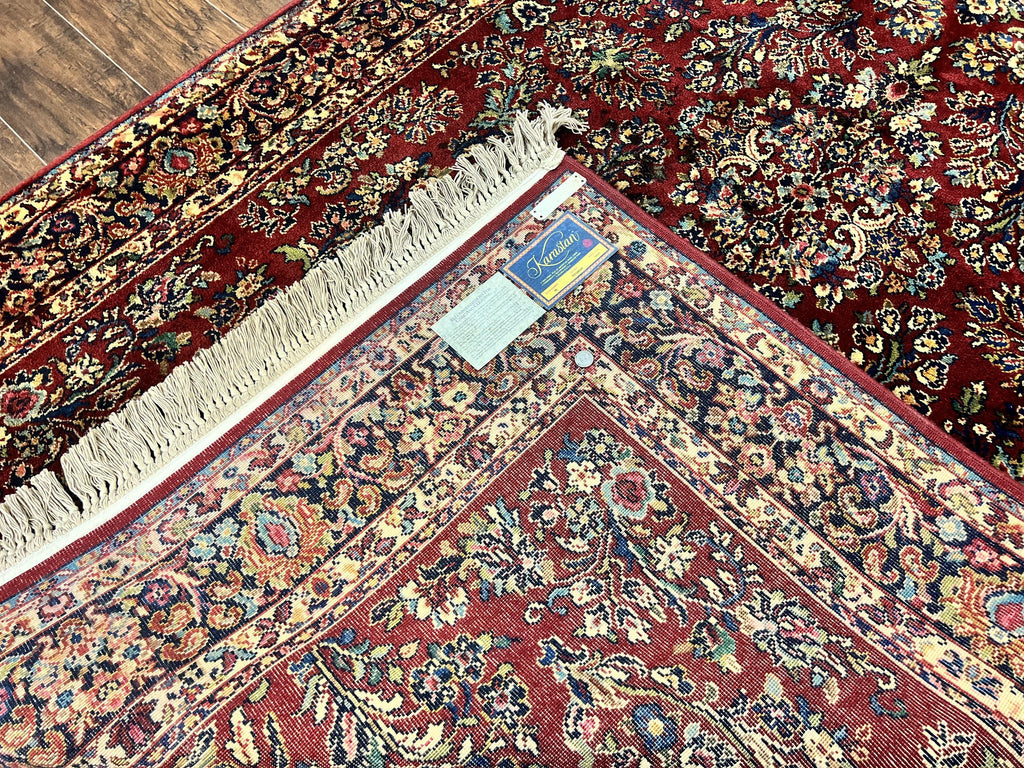 Karastan Rug 5.9 x 9 Red Sarouk #785, Wool Original 700 Series, Vintage