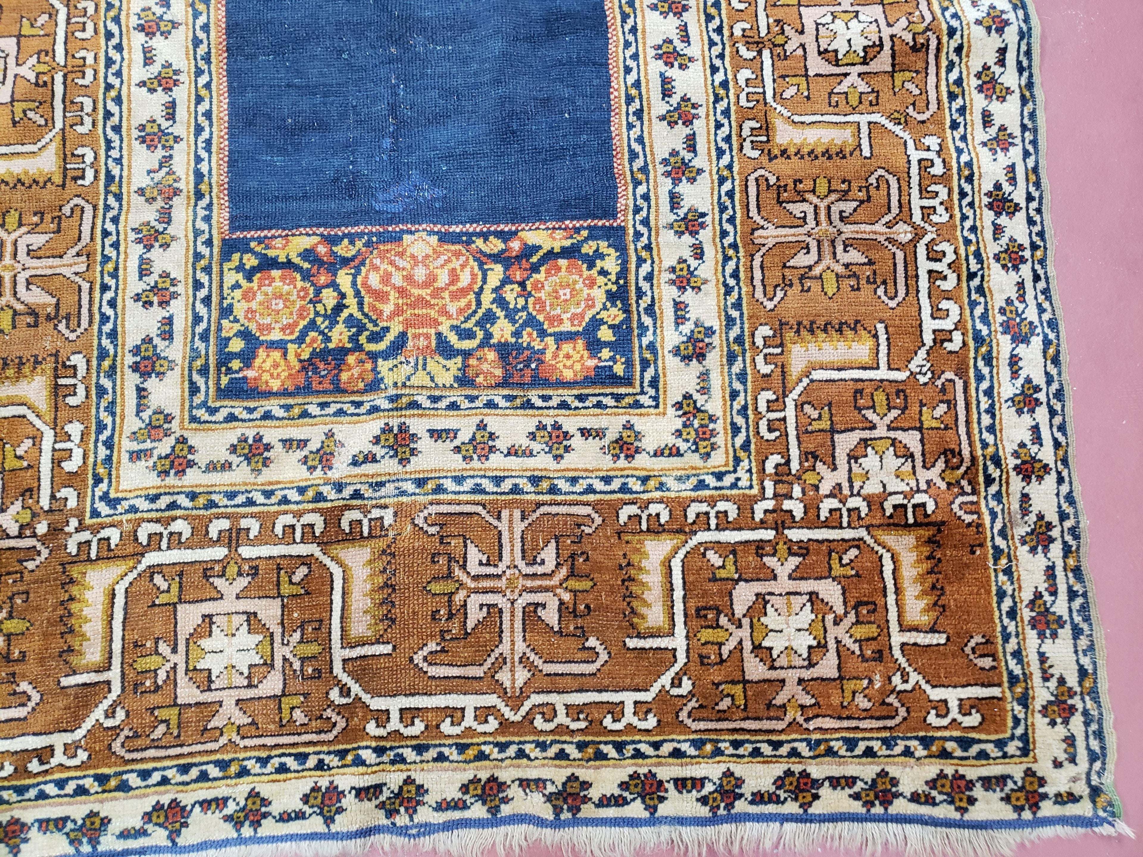 Antique Turkish Anatolian Ghiordes Prayer Rug, Twin Mihrabs, Rare Collectible Oriental Rug, Early 20th Century Prayer Rug, 3'9" x 5'2"