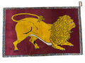 Persian Gabbeh Rug 3x4, Lion Pictorial, Red