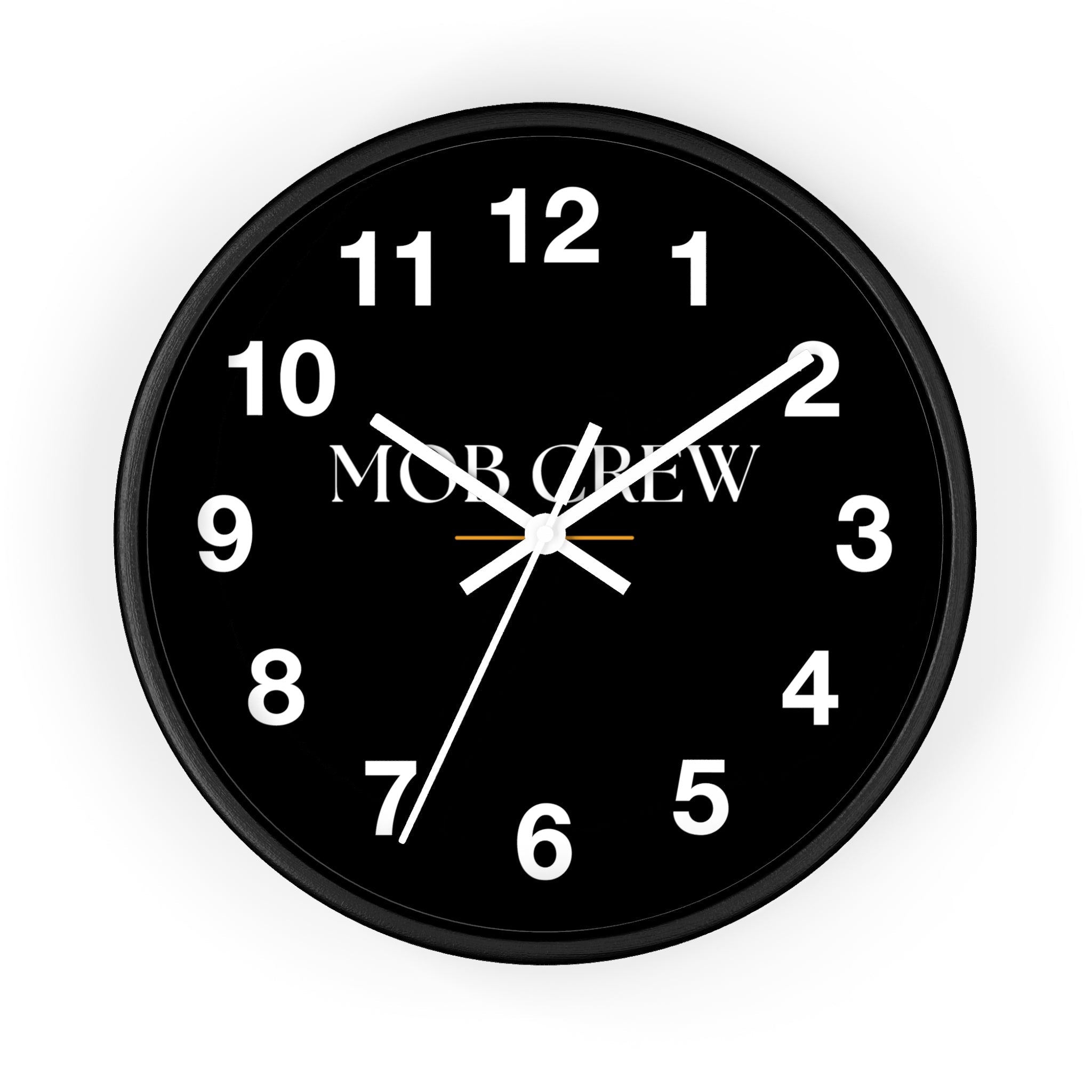 Mob Crew Black Wall Clock — Minimalist Modern Office Clock
