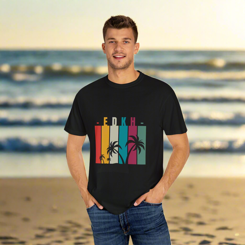 EDKH Unisex Garment-Dyed T-Shirt | Retro Summer Style