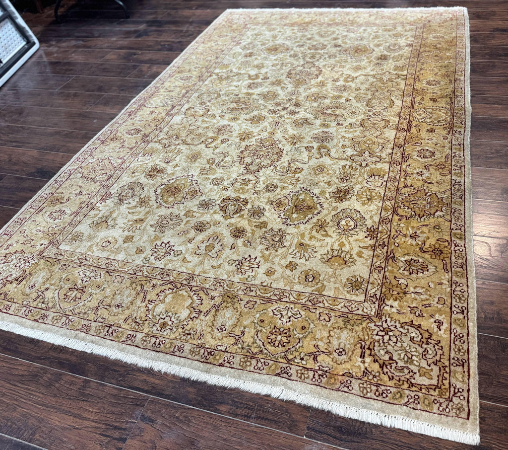 Turkish Oushak Rug 6x9, Vintage, Beige