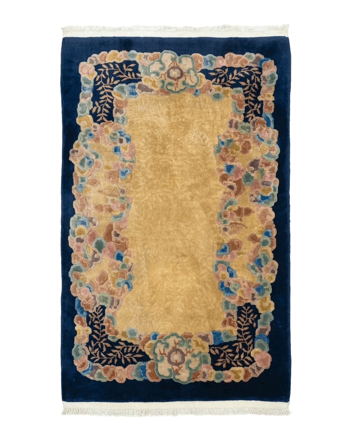 Chinese Wool Rug 3x5, Vintage Carpet, Handmade