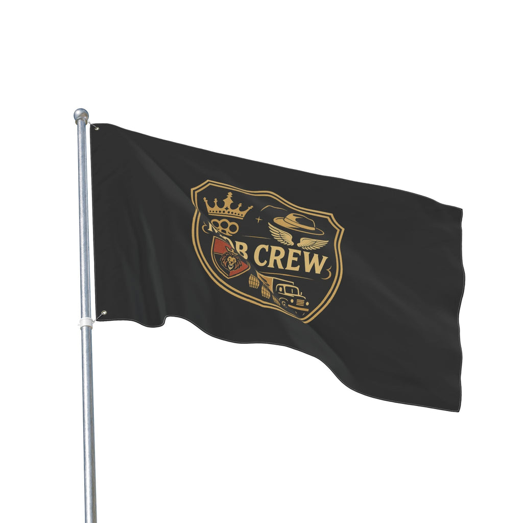 Mob Crew 4 Family Shield Flag – Vintage Mafia Emblem Double-Sided Outdoor Banner