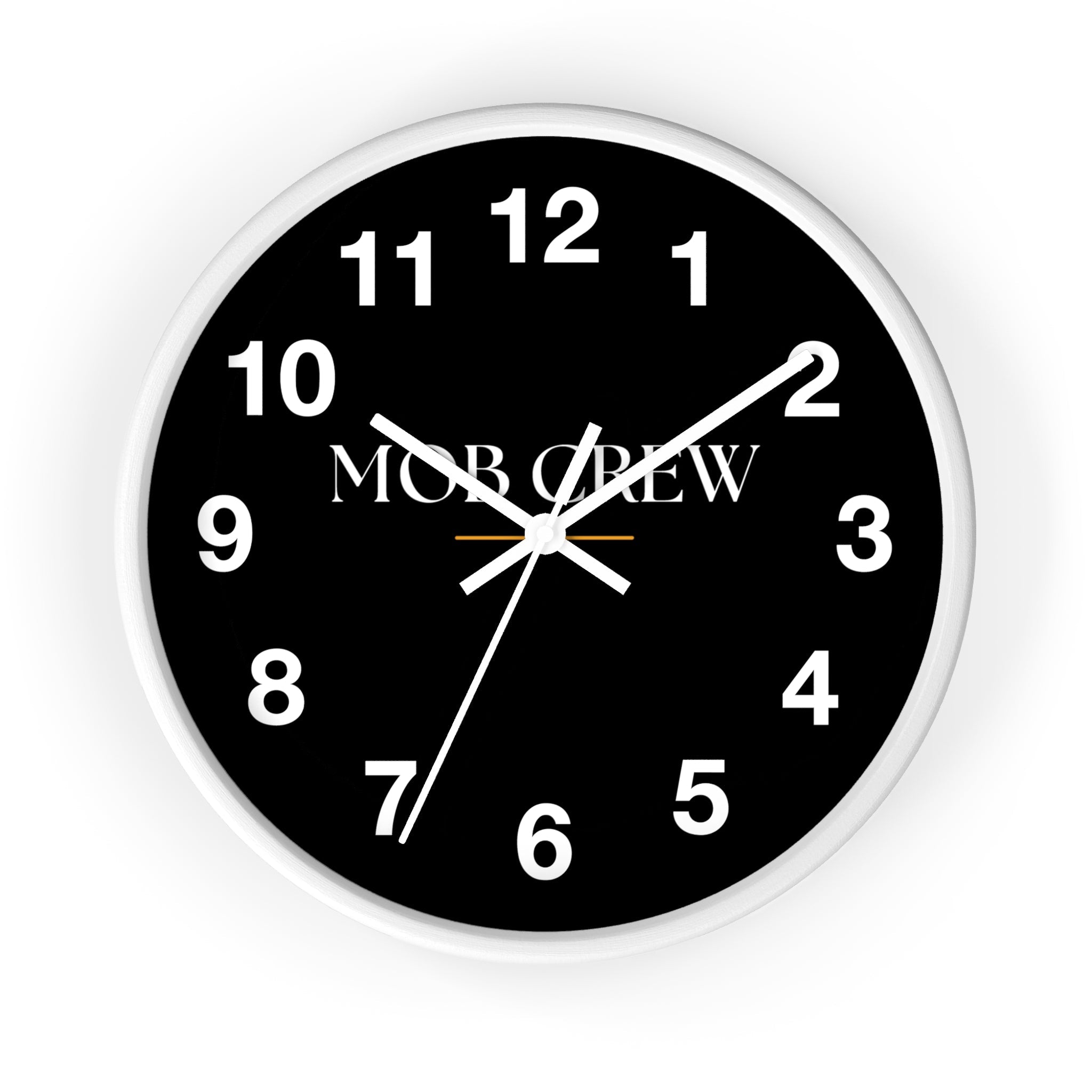 Mob Crew Black Wall Clock — Minimalist Modern Office Clock