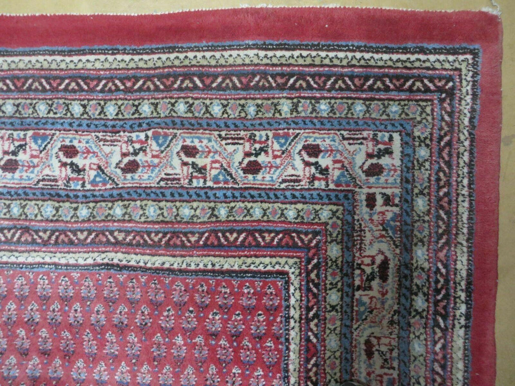 7' X 9' Vintage India Oriental Paisley Handmade Wool Rug Red Vegetable Dyes