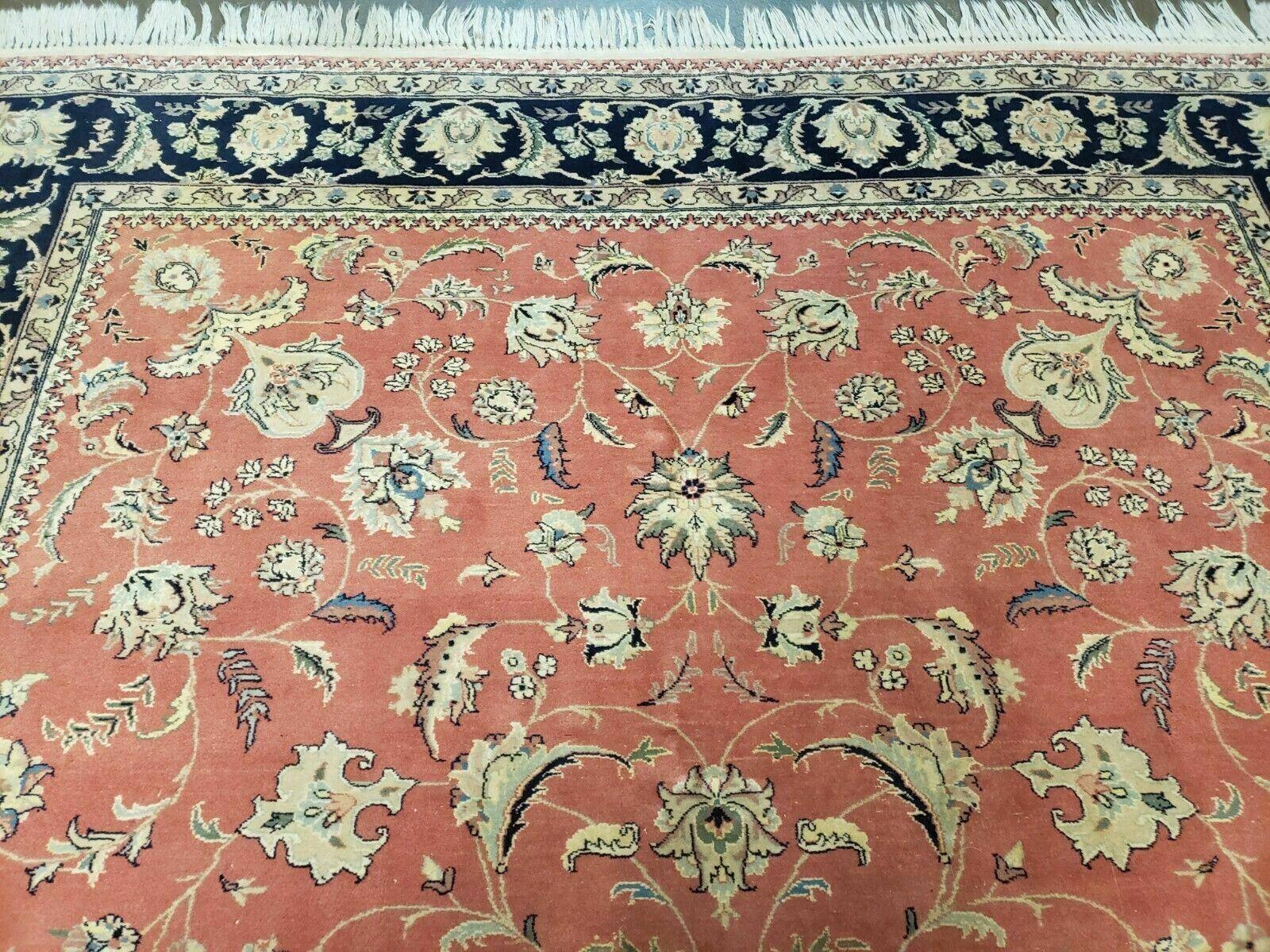 6' X 9' Vintage Fine Oriental Floral Handmade Wool Rug Vegetable Dyes Red Nice
