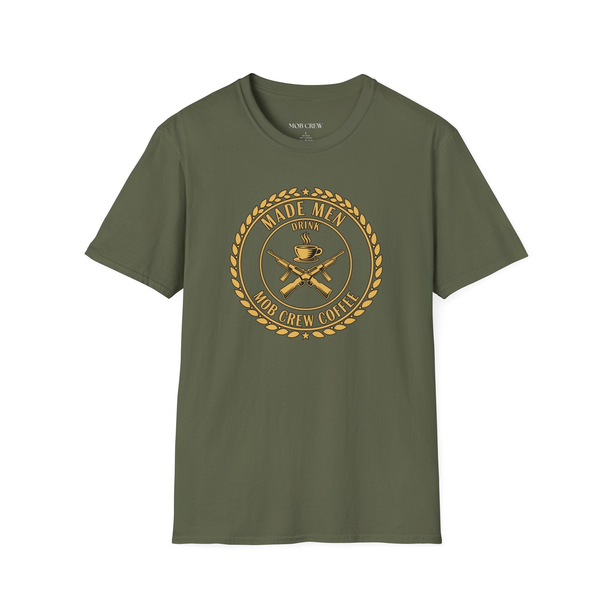 Mob Crew Made Men Drink Mob Crew Coffee T-Shirt - Perfect for Coffee Lovers