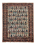 Persian Afshar Rug 5x6, Allover Repeated Motif, Wool Tribal Carpet, Handmade Semi Antique Rug