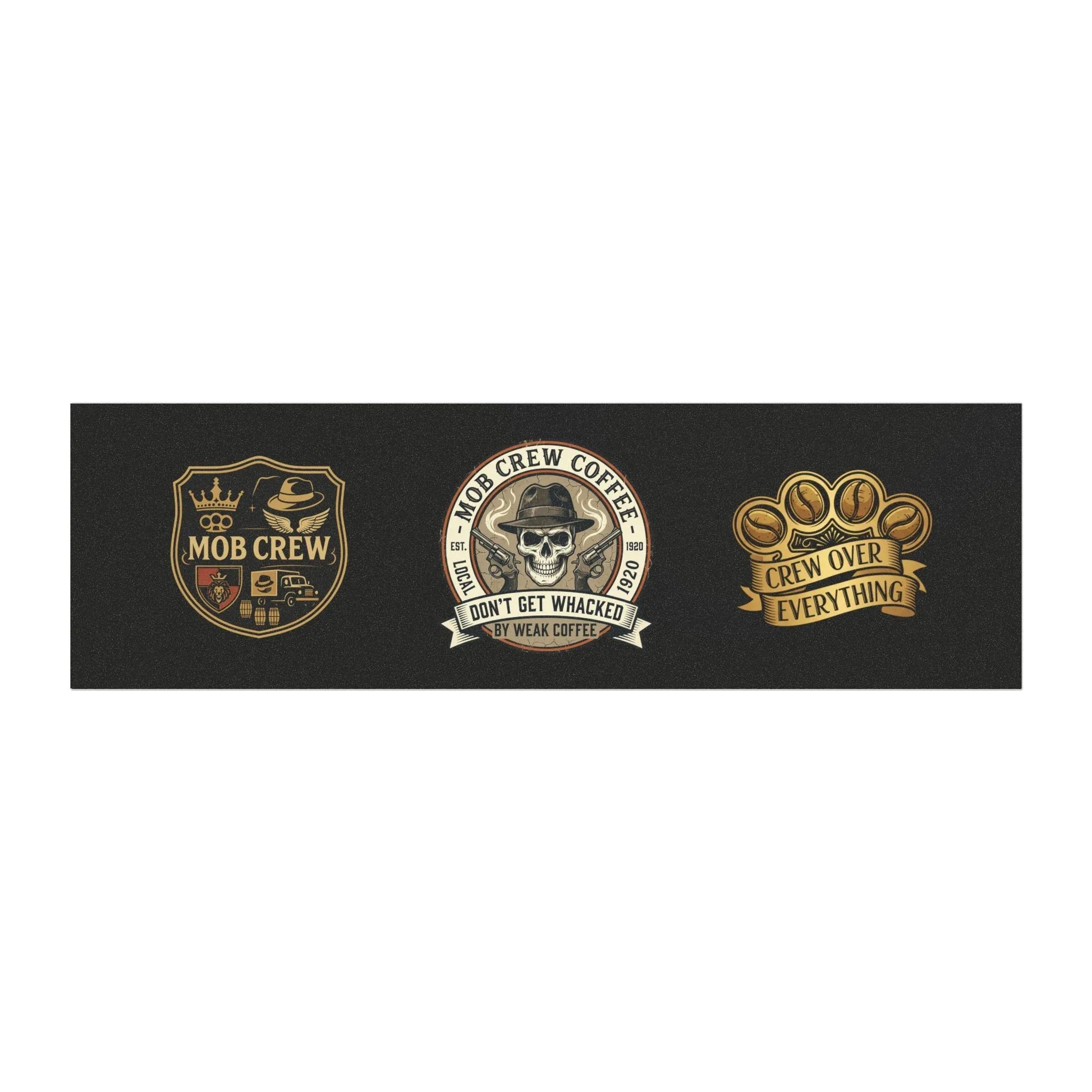Car Magnet — “Mob Crew Coffee: Don’t Get Whacked by Weak Coffee” Retro Skull Design