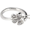 Sterling Silver 925 Cubic Zirconia Paved Butterfly Toe Ring