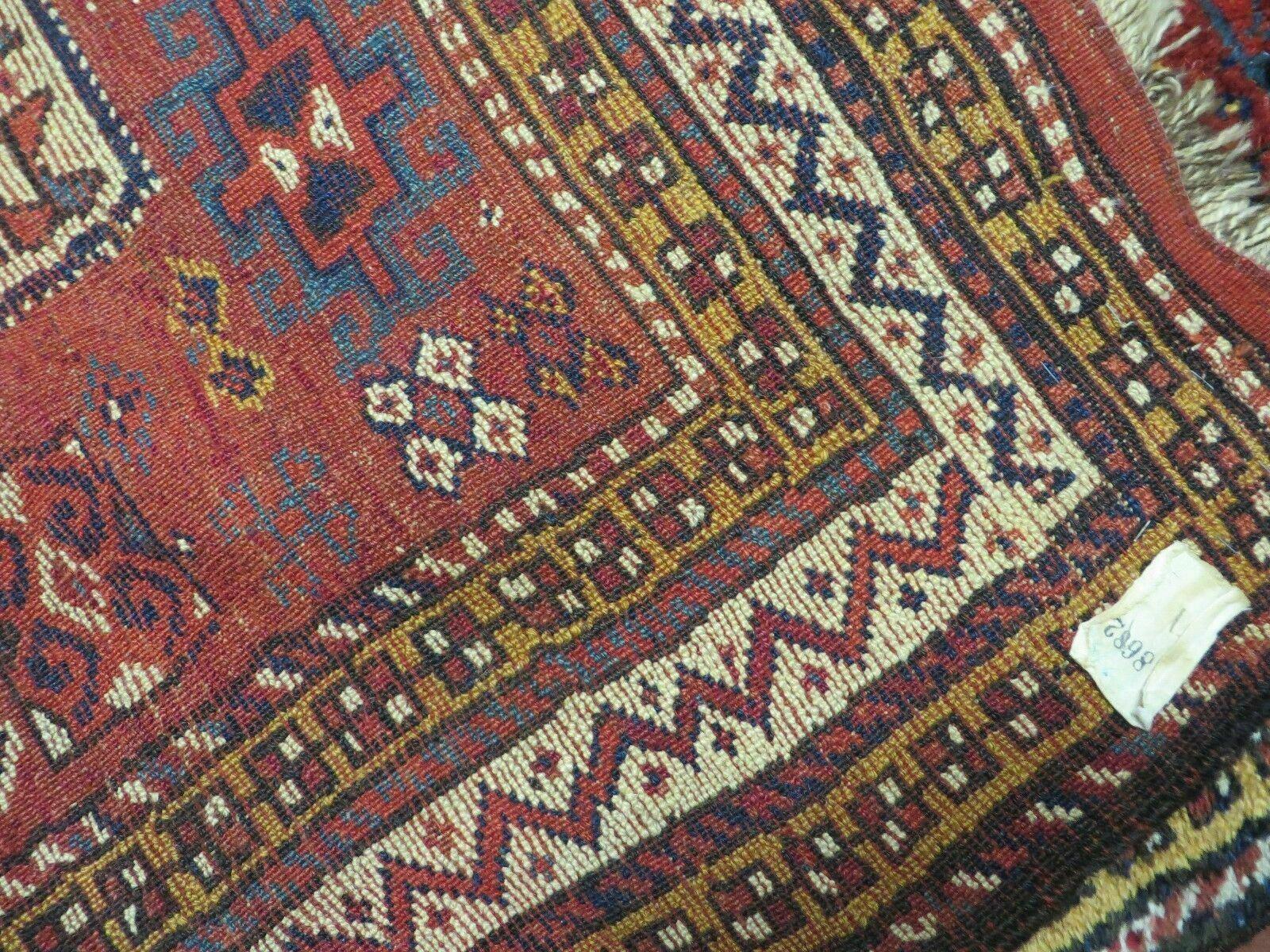 Antique Moroccan Runner Rug 4x9, Wide Runner, Hand Knotted Tribal Oriental Carpet, Hallway Rug, Geometric Medallions, Red, Bohemian Rug Nice