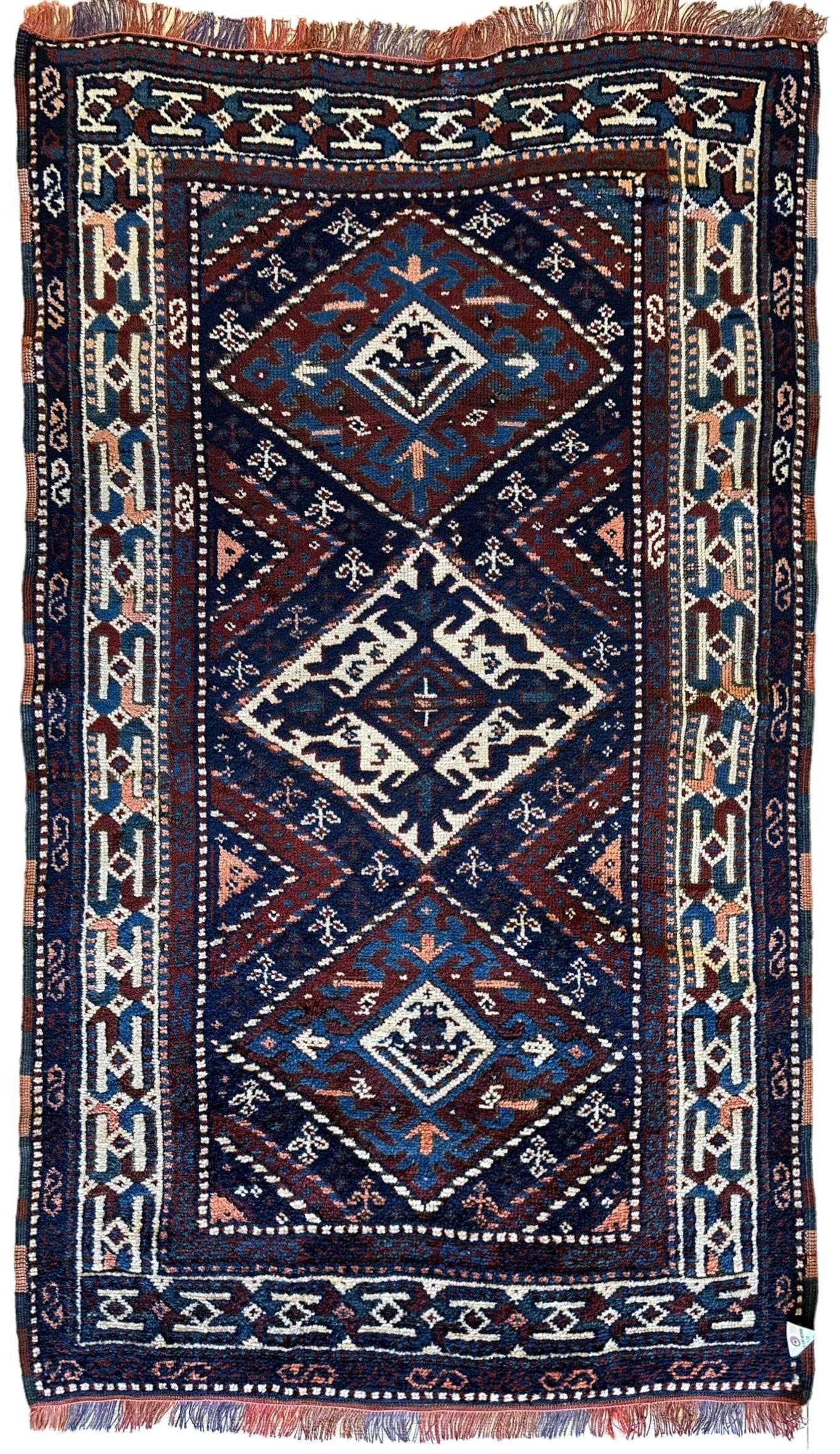 1920’s Antique Kurdish Rug 3’6” X 6’3”