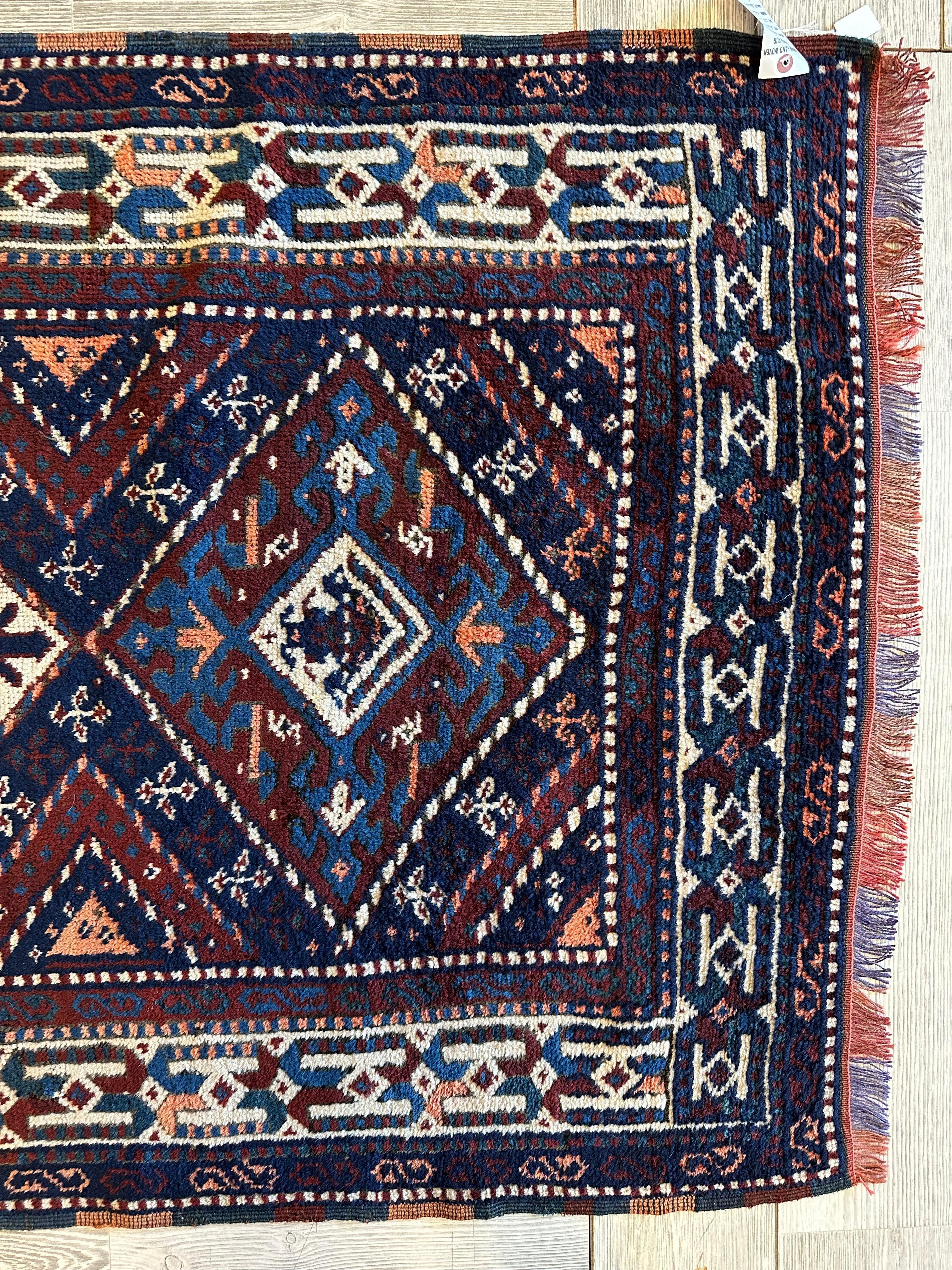1920’s Antique Kurdish Rug 3’6” X 6’3”