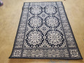 4x6 Power-Loomed Rug Dark Navy Blue & Ivory Oriental Carpet Nice