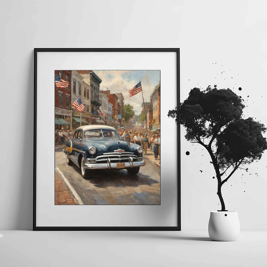 1953 Step-Down "Champion’s Parade" Art | Nostalgic Small Town Print