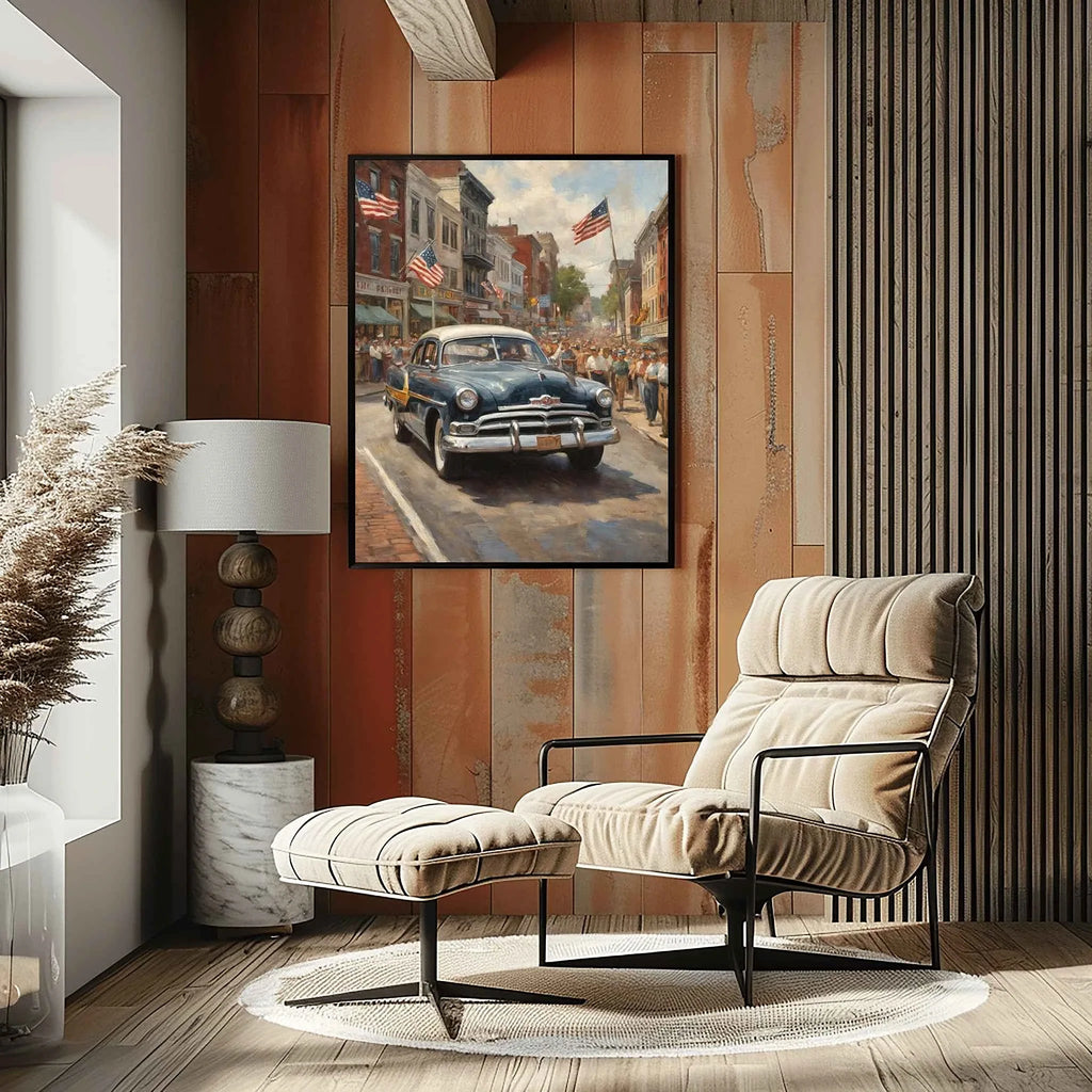 1953 Step-Down "Champion’s Parade" Art | Nostalgic Small Town Print
