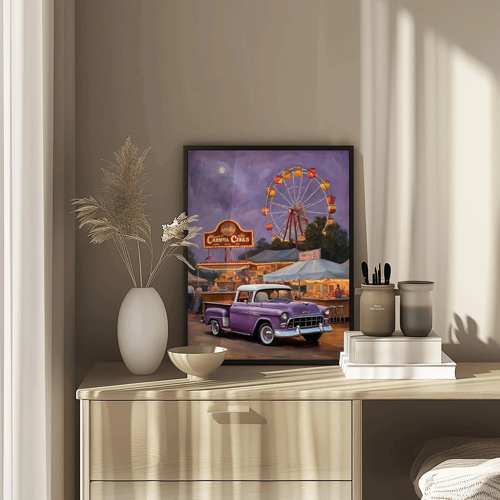 1955 Cameo Carrier Vintage Fairground Wall Art | Retro Americana Truck Print