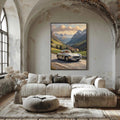 1955 German Gullwing Icon Alpine Pass Wall Art | Vintage Mountain Racing Print