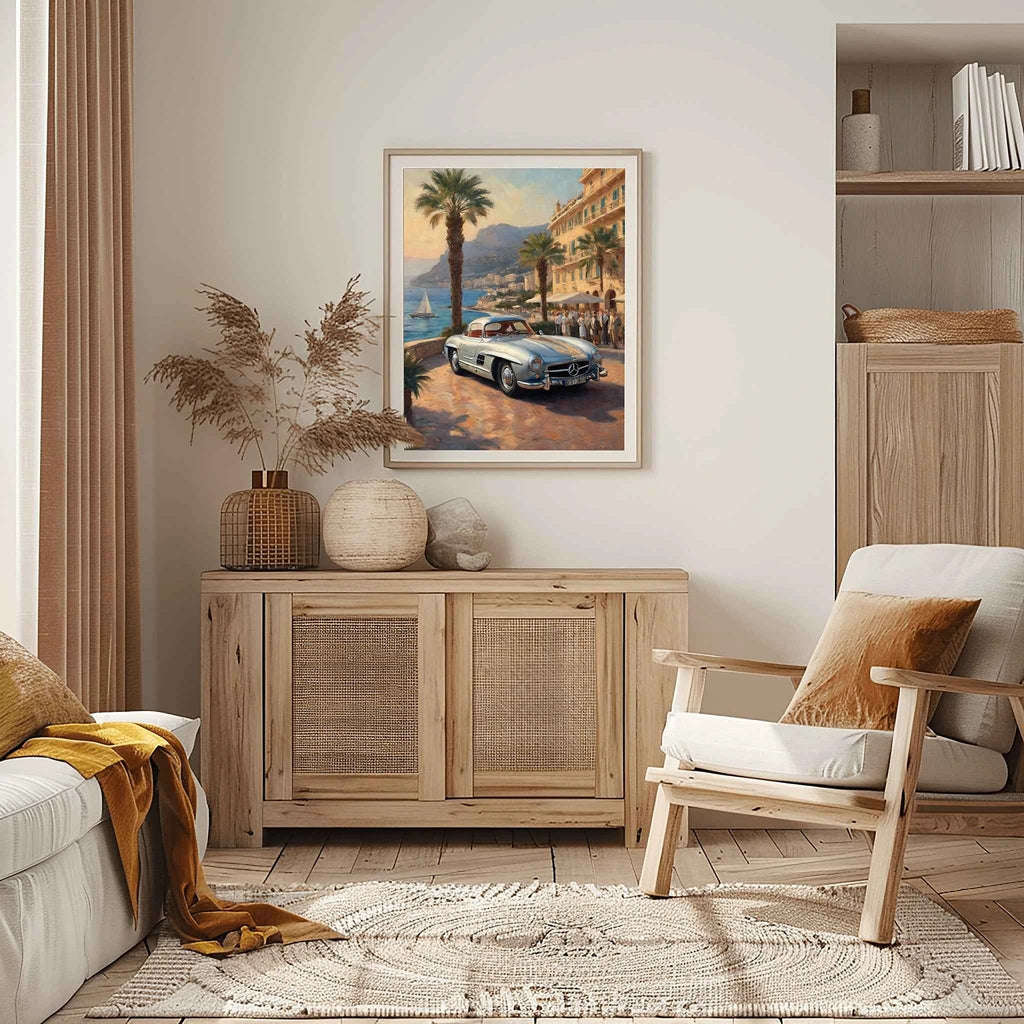 1955 German Gullwing Icon Coastal Riviera Wall Art | Vintage Ocean Drive Print