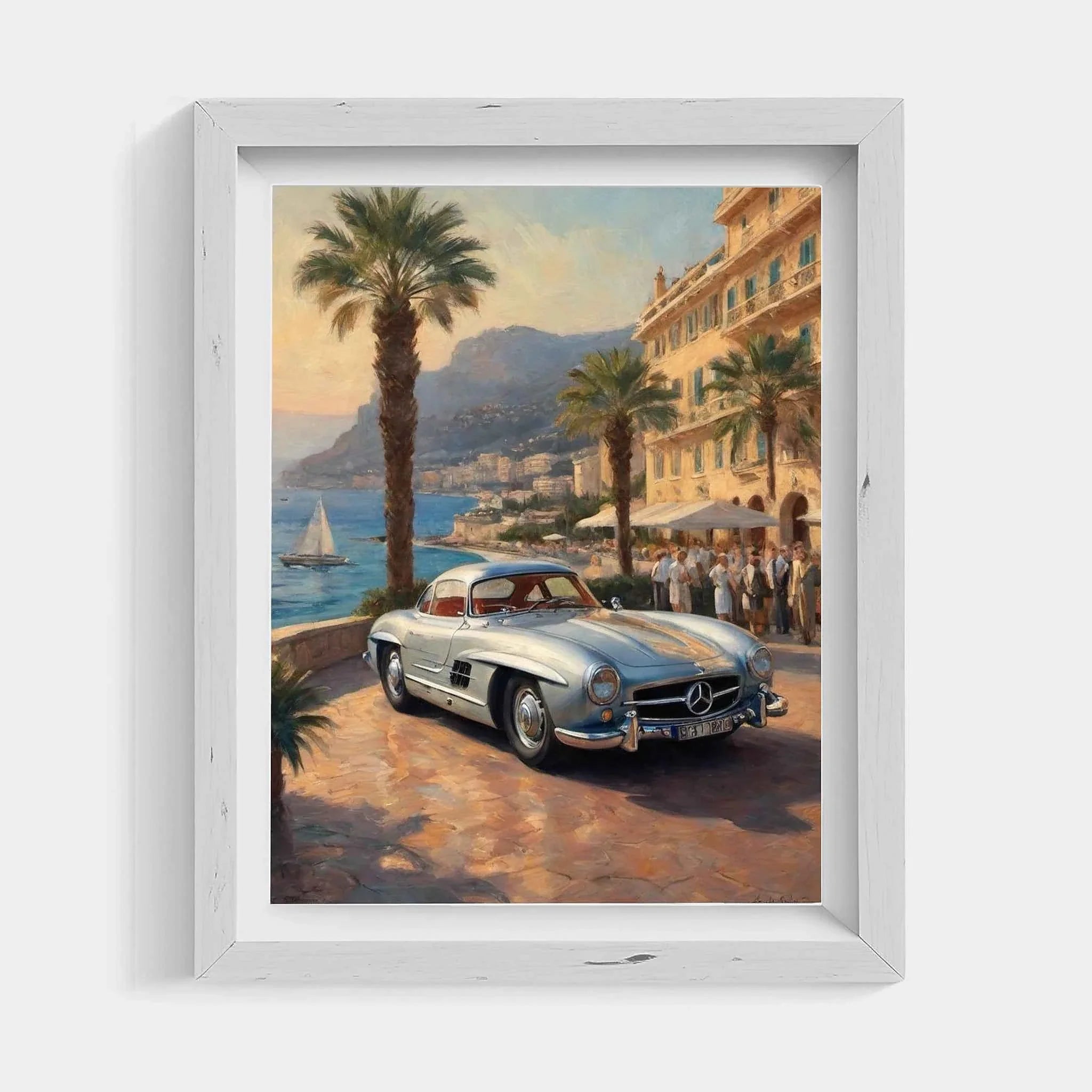 1955 German Gullwing Icon Coastal Riviera Wall Art | Vintage Ocean Drive Print