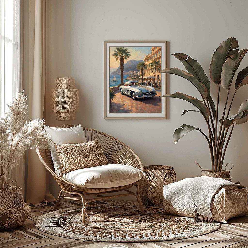 1955 German Gullwing Icon Coastal Riviera Wall Art | Vintage Ocean Drive Print