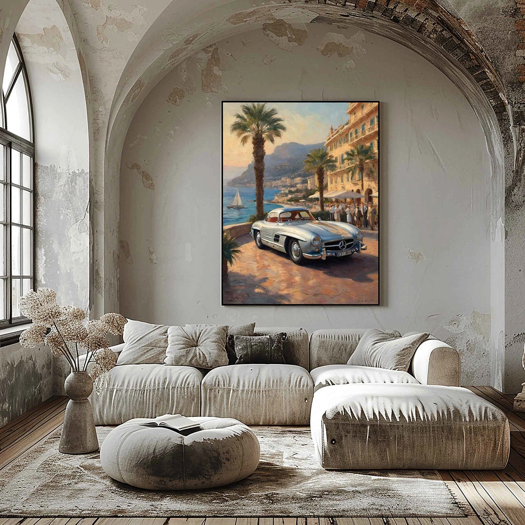 1955 German Gullwing Icon Coastal Riviera Wall Art | Vintage Ocean Drive Print