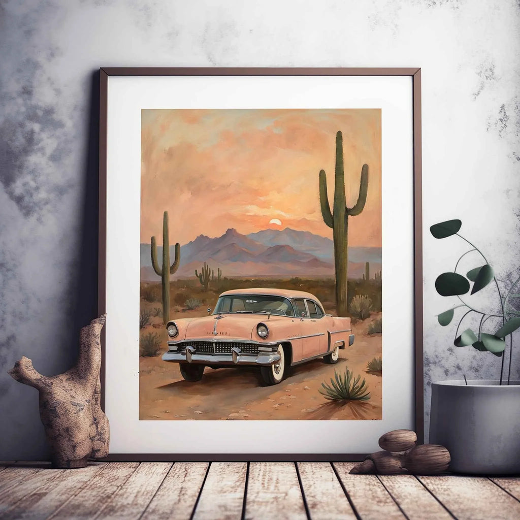 1956 American Formal Luxury Sedan - Desert Edition | Poster Canvas