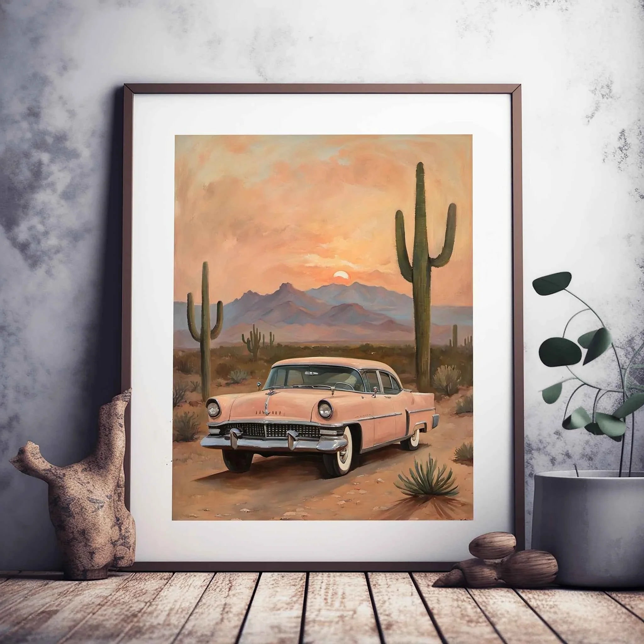1956 American Formal Luxury Sedan - Desert Edition | Poster Canvas